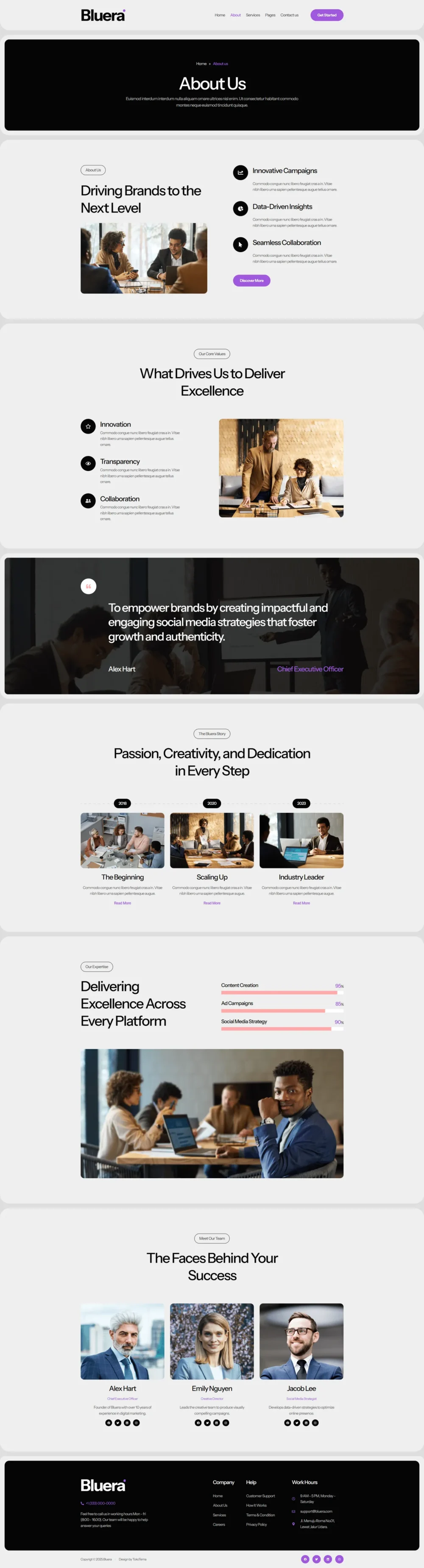 Bluera - Social Media Agency Elementor Template Kit