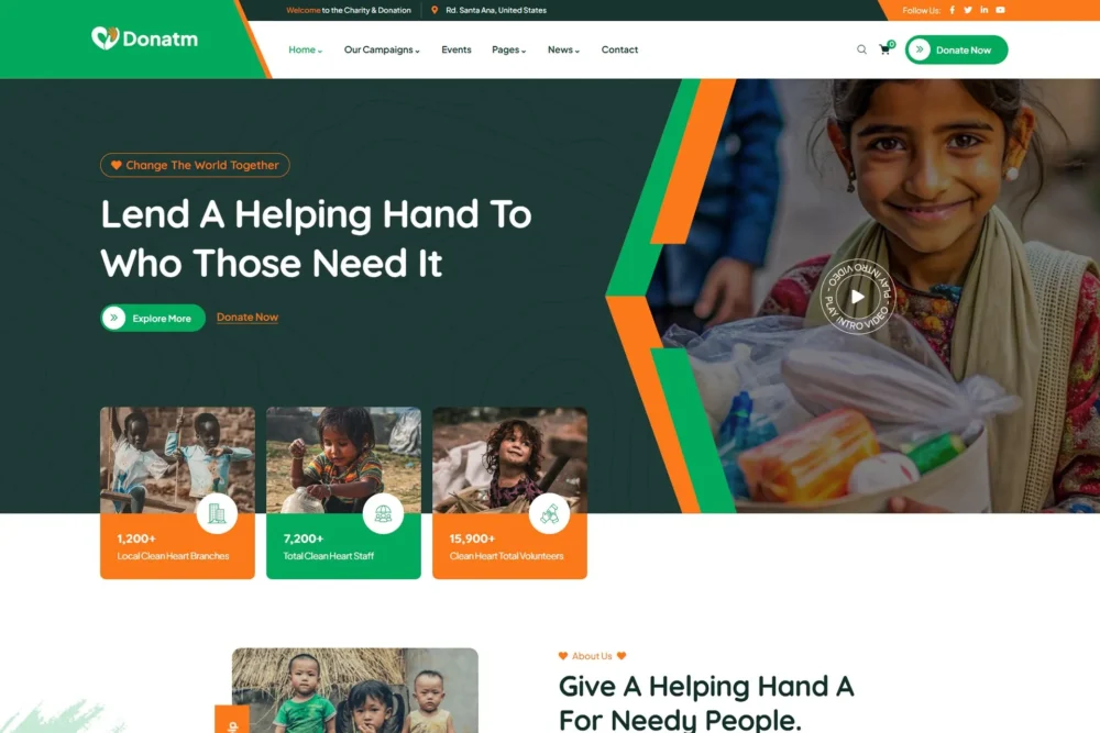 Donatm - Nonprofit Charity WordPress Theme