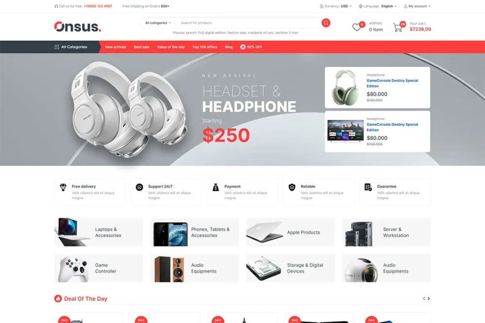 Onsus - Electronics E-commerce WordPress Theme