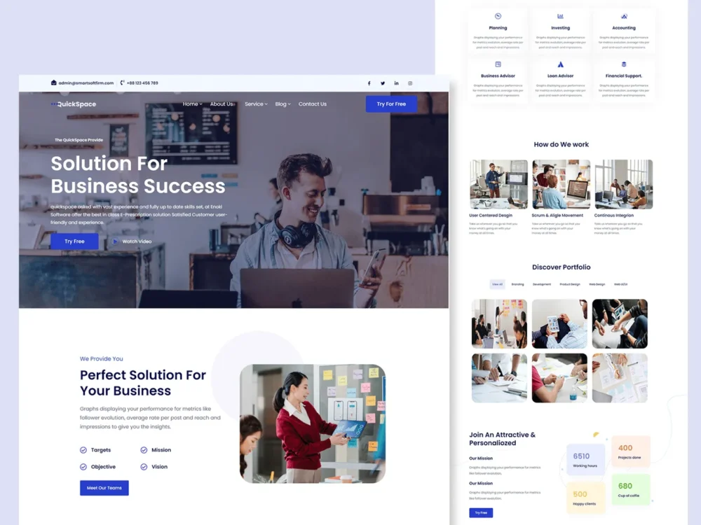 QuickSpace - Multipurpose agency WordPress Theme